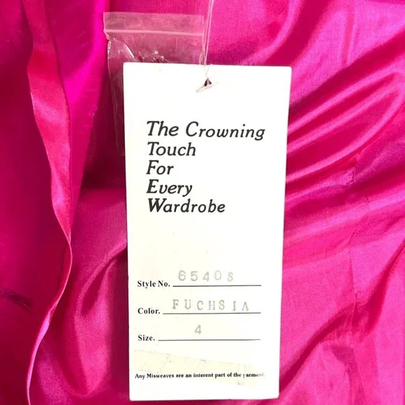 Vintage Versei Womens Fuchsia Silk Skirt Suit Set Size 4 Pageant Interview NWT - Picture 6 of 11